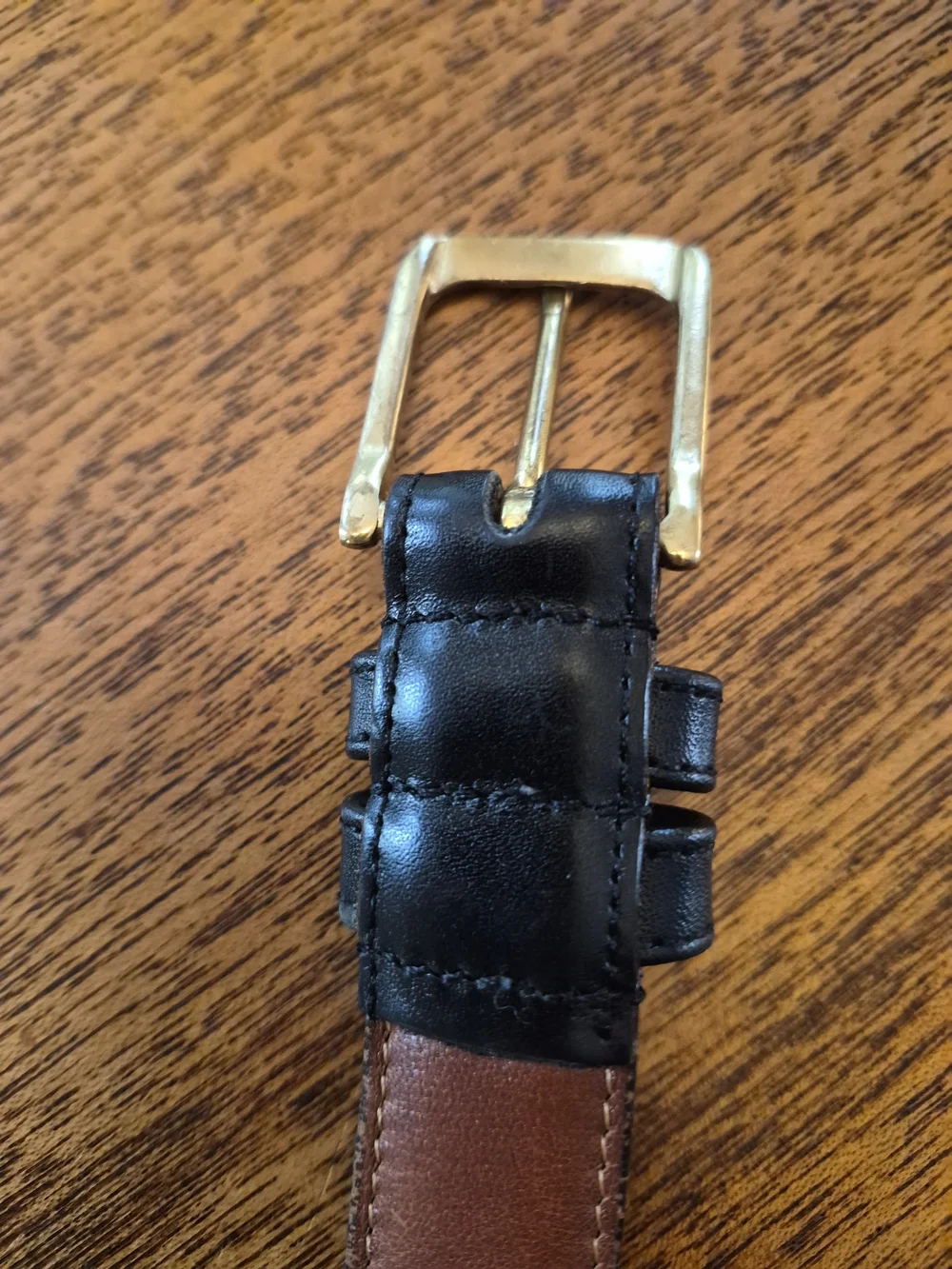 Coach Men's Black Leather Belt with Gold Buckle Size 34